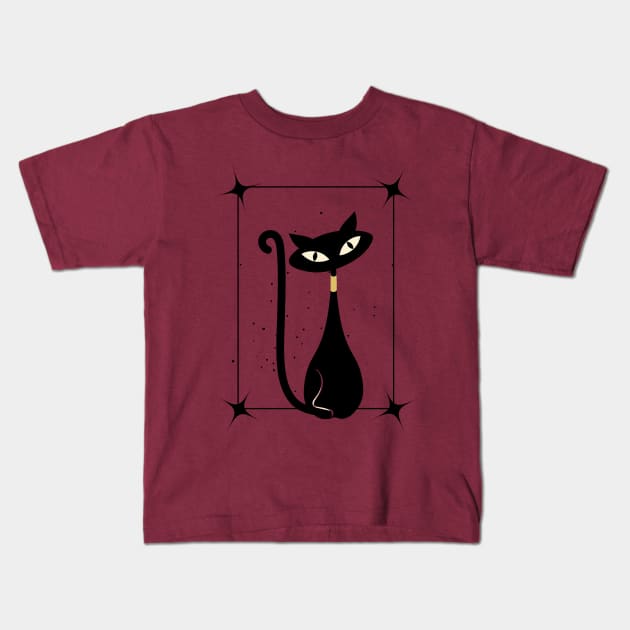 Ordinary Abstract Cat Kids T-Shirt by Montony